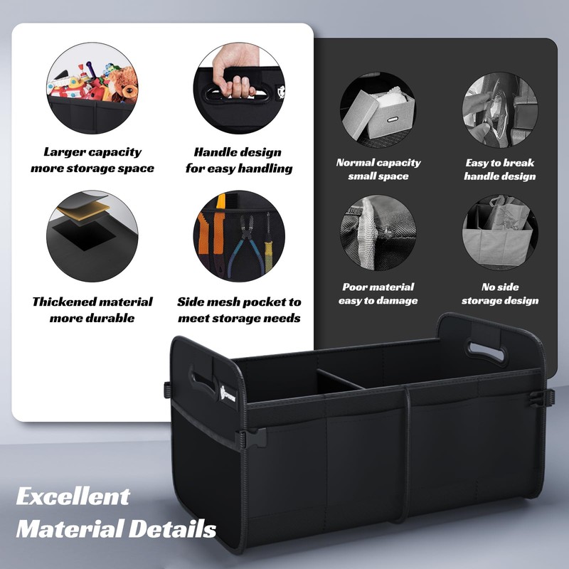 Sposuit Trunk Organizer for Car - 70L Collapsible Car Storage