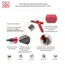 AFA Tooling - Deburring Tool & 2 Countersink Hand Reamers with 10 Blades - Works on Metal, Resin, PVC Pipes, Copper, Plastic and 3D Printed Edges - Plumbing & 3D Printing Burr Removal Reamer Tool