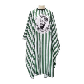 K5 International Hairdressing Cape Professional Barbers Hairdressers Gown for Hair Styling, Hair Cutting, Trimming and Dyeing Colors - Waterproof Full Length Barber Hair Salon Apron Suitable for Men, Women & Kids (White and Green)