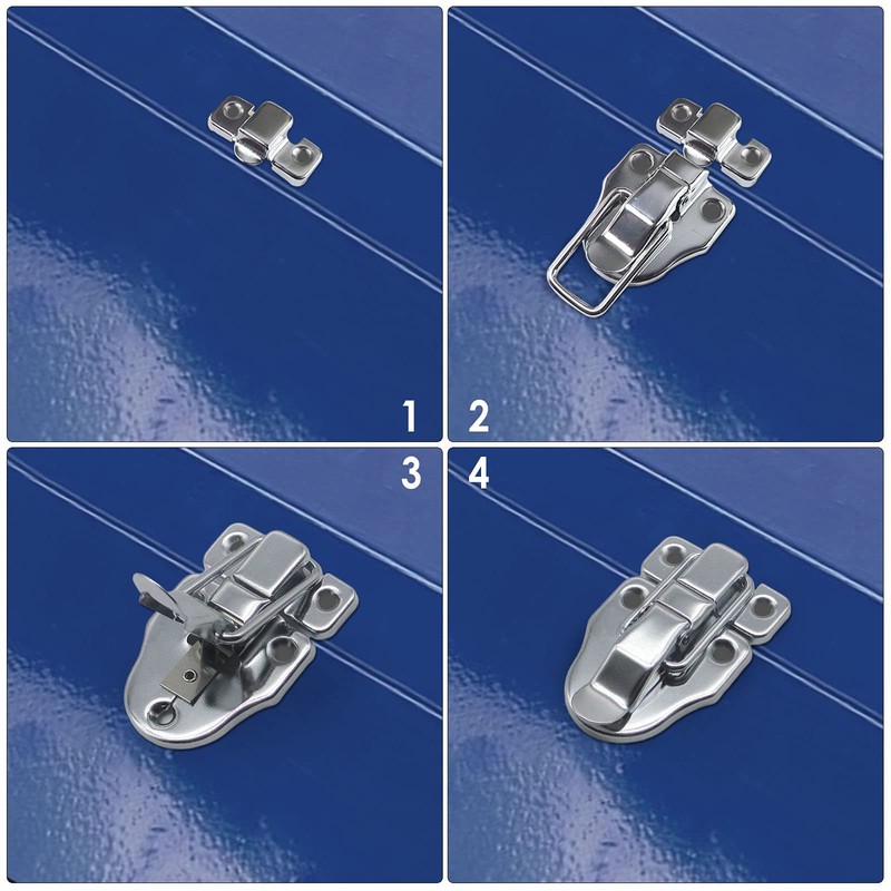 4pc Stainless Steel Sturdy Lock Toggle Catch Suitcase / Wooden