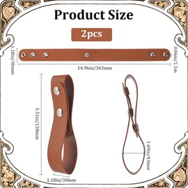 GORGECRAFT Pack of 2 Whip Holster Belt Faux Leather PU Adjustable Medieval Viking Handmade Rustic Strap Loop Bull Whip Holder for Men Cowboy Cosplay Costumes Riding Pastor