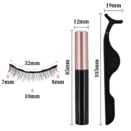 Pestañas Postizas Magneticas, 3 Pares 3D Magnetic Eyelashes Naturales Magnéticas Reutilizables, Delineador Ojos Waterproof, Ven con Pinzas - Sin Necesidad de Pegamento (Natural)