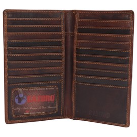 Swiss Marshall RFID Blocking Bifold Genuine Leather Credit Card ID Holder Long Wallet (Cazoro Brown)