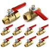 QWORK Ball Valve 10 Pack, 1/4" Heavy Duty Brass Ball