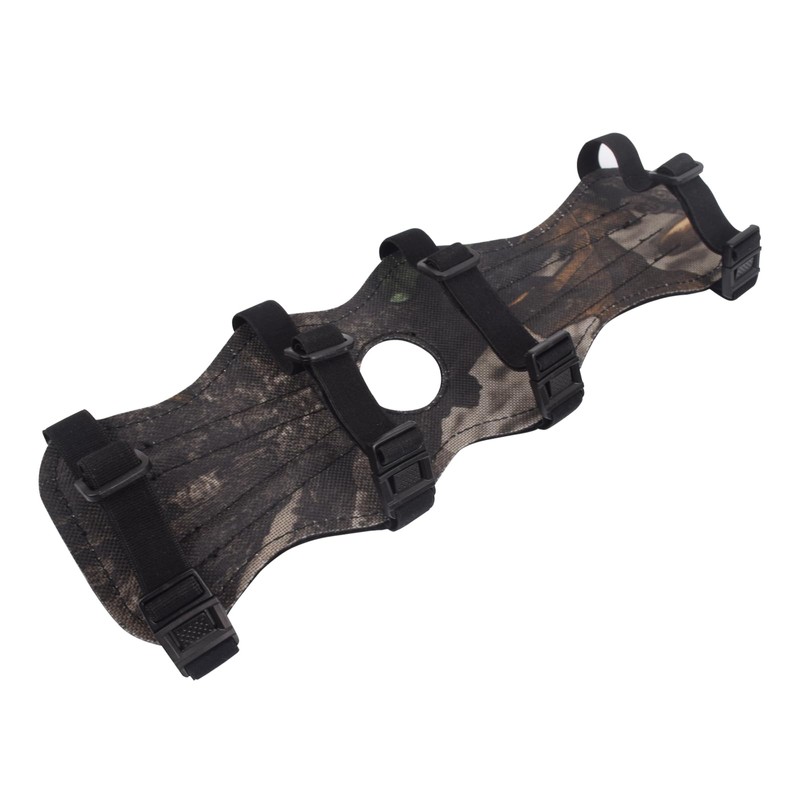 Archery Arm Guard Soft Leather Armguard Protector with 4-Strap Adjustable