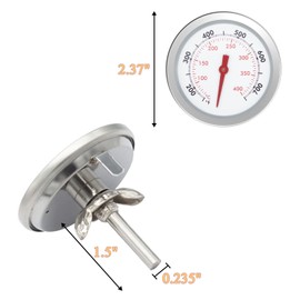 67088 Grill Thermometer Replacement for Weber Genesis II E-310 S-310 E-315 S-335 E-330 E/S 410, Temperature Gauge Thermostat for Weber Genesis 300 and Summit Series Grills, Center Mount, 2-3/8" Dia