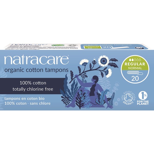 Natracare Organic All Cotton Tampons, Non-Applicator, Regular, 20 Count Boxes (Pack of 12) by NATRACARE