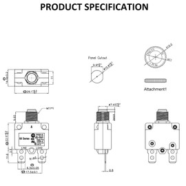 Circuit Breaker,DIYhz Thermal Overload Circuit Breaker 88 Series 6A 32V DC 125/250VAC 50/60Hz Terminal Wire Push Button Circuit Breaker Reset Boot Switch and Waterproof Button Transparent Cap 2 Pcs
