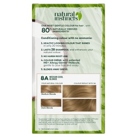 Clairol Natural Instincts Semi-Permanent No Ammonia Hair Dye, 8A Medium Ash Blonde