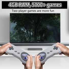 Zafina-UP 2025 New Games Console Retro 5000 Games,Retro Dock Stick 1080p (FHD) Resolution, HDMI Output, Whit 2 Wireless Controllers, Plug and Play Video Games for TV