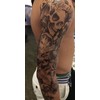 3 sheet Full Arm Tattoo Black Fake Tattoo Skull Rose 45 cm