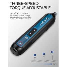 DongCheng 4V Cordless Electric Screwdriver, 2000mAh Battery Powered Rechargeable Screwdriver with 3 Torque Setting Up to 5N.m, 300RPM, Dual LED Lights, 8pcs 2-Inch Magnetic Screw Bits for Home DIY