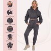 janisramone® Womens Fleece Tracksuit 2 PCs Lounge Set Ladies Ruched