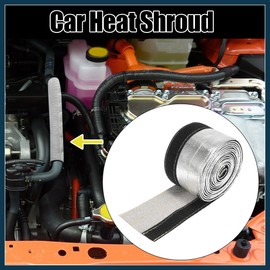 TUCKBOLD Car Heat Shroud 3/8" ID 10ft Aluminized Sleeving Insulated Shield Sleeve Heat Wire Shield Sleeve for 3/8" OD Fuel Lines Heat Protection Automotive Parts