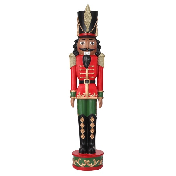 Haute Decor 37 Inch Tall Christmas Nutcracker (Red, Green, Black)