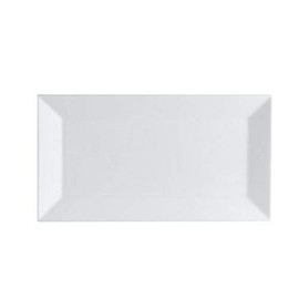 CAC China NGA-13 Elegant Niagara Fully Glazed Porcelain Rectangular Platter, 11-1/4" by 6" by 1/2", Bone White (Box of 12)