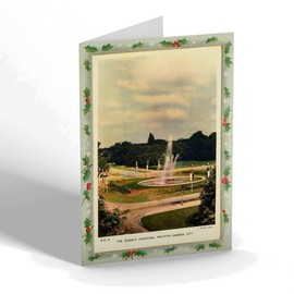 CHRISTMAS CARD - Vintage Hertfordshire - Queen's Fountain, Welwyn Garden City (e)