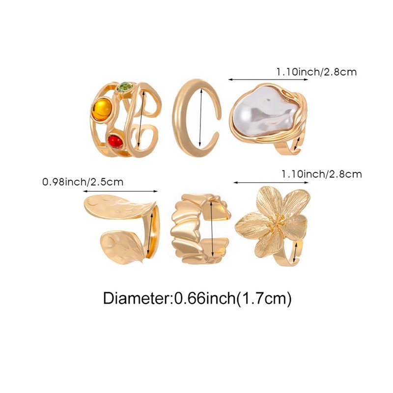 Chunky Gold Stackable Rings for Women Non Tarnish Adjustable Stacking