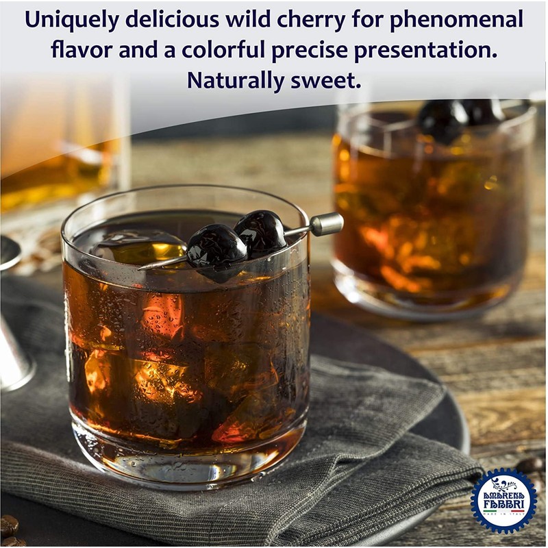 Fabbri Amarena Wild Cherries in Syrup, Gluten Free, Non- GMO,