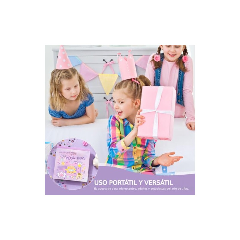 ZIBUYU® 25 hojas de pegatinas lindas para uñas, adhesivos 3d