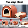Dog Bed,2 Ways to Use,Indoor Pet House with Fluffy Mat,Removable