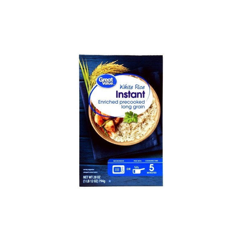 Instant White Rice, 28 oz (3 Pack) Great Value Delicious