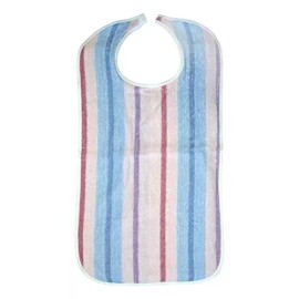 Nobles Health Care Products 3 Terry Clothing Protector Stripes Print - Adult Bibs