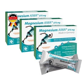 T&D Magnesium AIWA 375 mg, no Water 60 stickpack, Easy to use, Orange Flavour with Micro-pellets