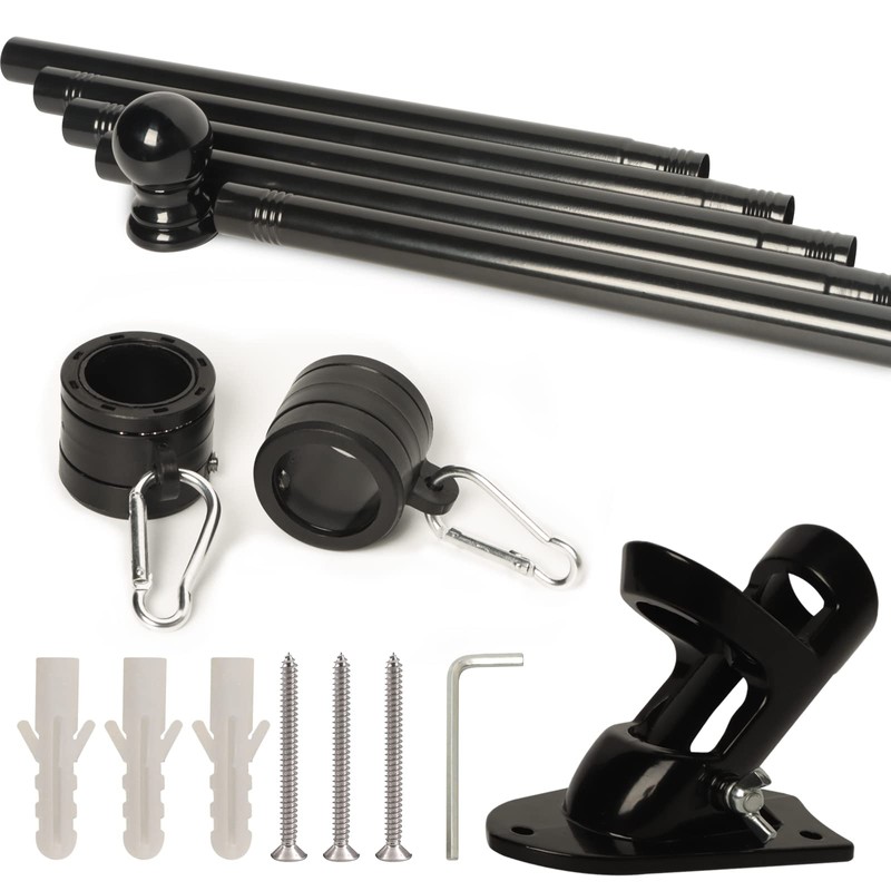 NELXINJO 6FT Stainless Steel Flag Pole Kit with Bracket for