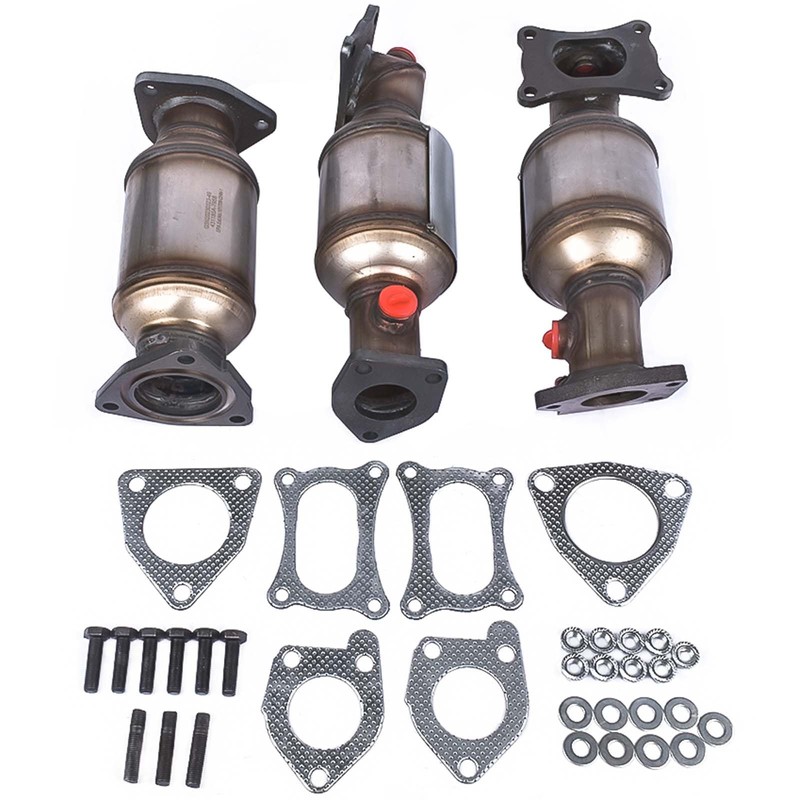 Complete Catalytic Converters (Bank1, 2 and Rear) Replacement for 2009-2015