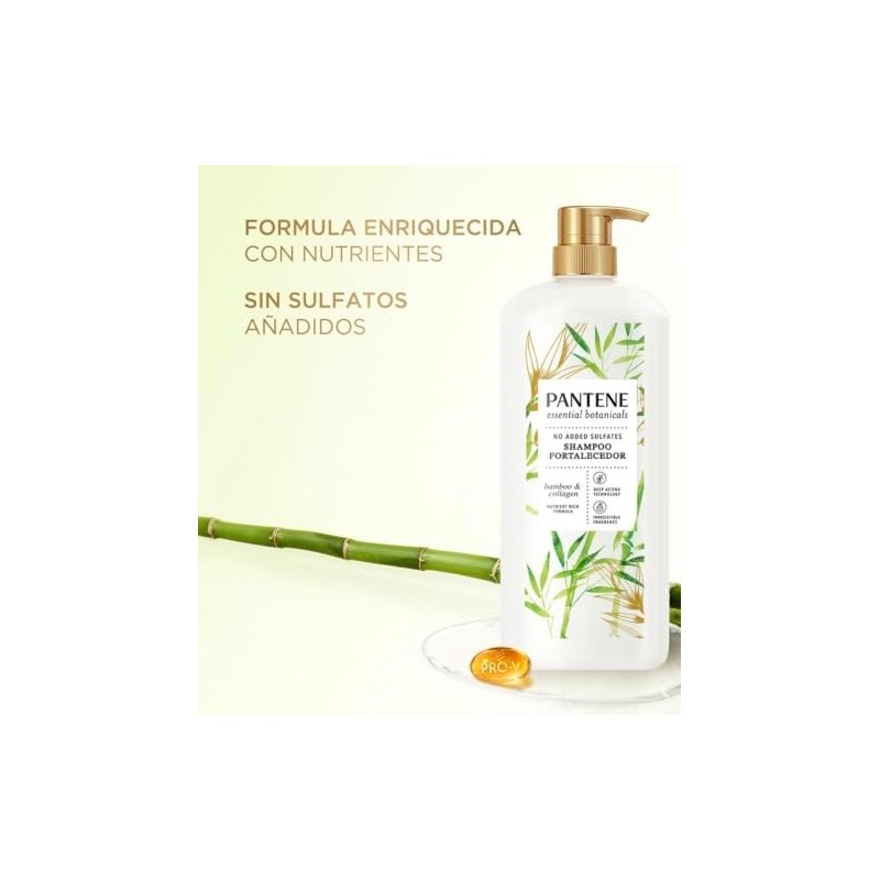 Pantene Essential Botanicals Shampoo Fortalecedor, 1.19 L