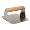 Burger Smasher 304 Stainless Steel Square Handheld Burger Press Wooden