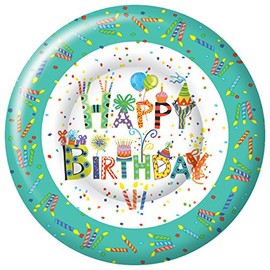 Ideal Home Range 8 Count Boston International Paper Dessert Plates, 8", Happy Day