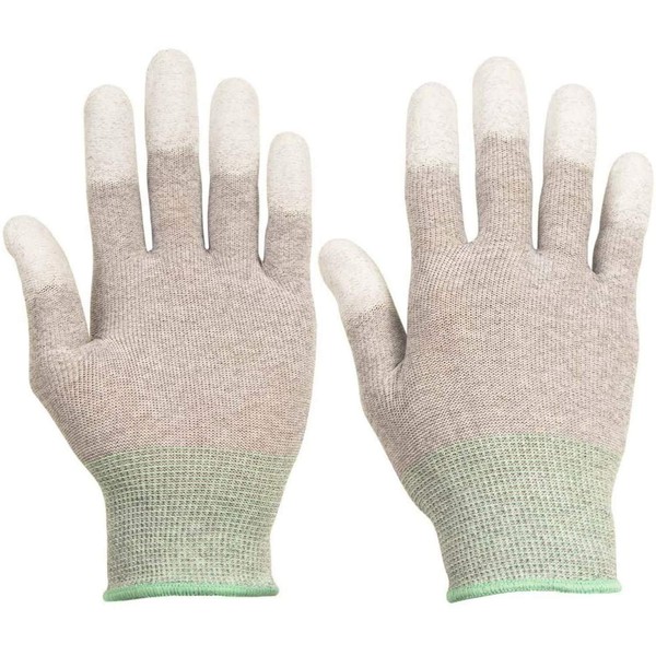 ThxToms Anti-Static Gloves, Work Gloves, Electrical Insulation, Anti-Static Gloves, Fingertip Coating, Non-slip, Thin, Unisex, For Electrical, Computers, Gardening, Outdoors, DIY, Disaster Prevention, Large Size