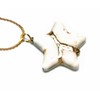 20mm White Howlite Star Pendant Mended with 23k Gold, Kintsugi