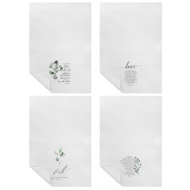 FOPENEM Christian Kitchen Towels Set of 4, Inspirational Christian Gifts for Women Hand Towels for Bathroom Decor, Bible Verse Scripture Botanical Decor Dish Tea Towels for Kitchen, 16x24 Inches