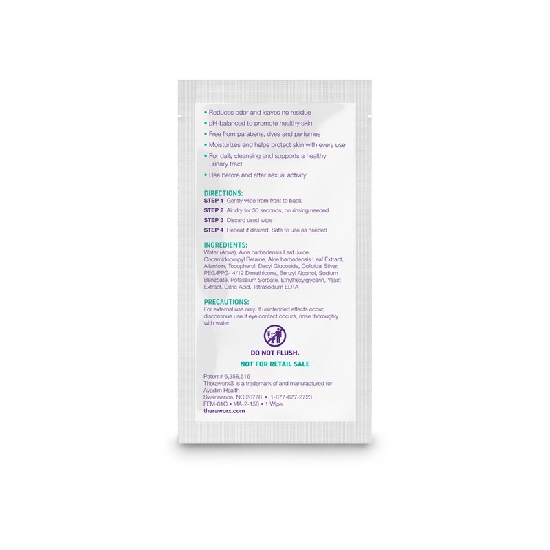 Theraworx Harmony Gentle Daily Cleansing Feminine Wipes Fragrance Free, Reduces