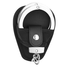 Handcuff Case Holster, Open Top Quick Release Cuff Case, Fits Hinged Handcuffs & Chains Handcuffs, Law Enforcement Military Standard Cuff Pouch for Duty Belt with Secure Snap & Clip Black-1 pcs
