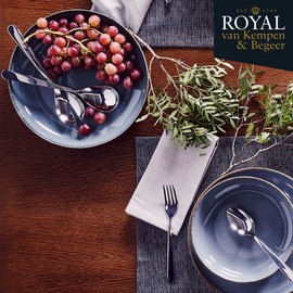 Royal van Kempen & Begeer Royal (2pc) Spoon + Fork, 2 Piece Salad Serving Set, Mirror Finish