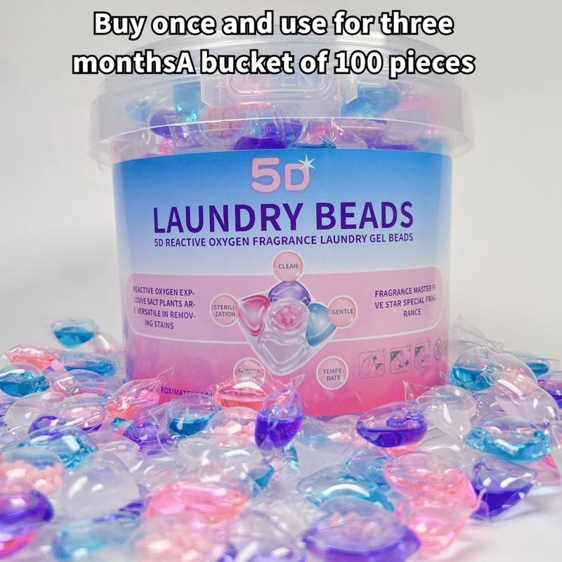 Long Lasting Fragrance Laundry Beads, 5-In-1 Multi-Purpose Cleaning Solution, Effective