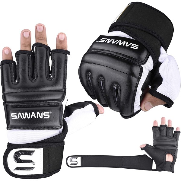 Sawans Boxing Gloves Martial Arts Martial Arts Muay Thai Black Large