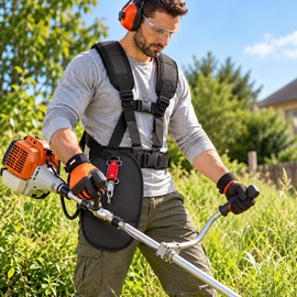Adjustable Brush Cutter Shoulder Harness for Lawn Trimmers – Padded Support Straps for Comfortable Yard Maintenance