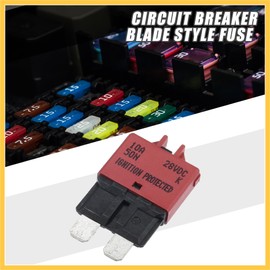 REPAIROCK Circuit Breaker Blade Style Fuse 10A 28V Manual Resettable for Car Marine Metal Red (Set of 5) Auto Replacement Parts