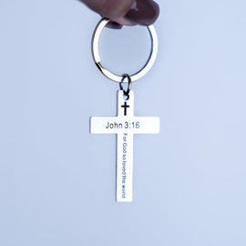 3 Nails 1 Cross Christian Keychain John 3:16 Christmas Gift - Stocking Stuffer - Birthday Present Bible Verse Keychain Jesus