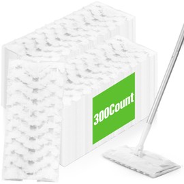Gejoy 300 Count Heavy Duty Dry Sweeping Cloths Compatible with Swiffer Sweeper Mop, Microfiber Duster Mop Pads Refills for Cleaning Hardwood Floor Dust and Pet Hair, Disposable and Unscented Refills