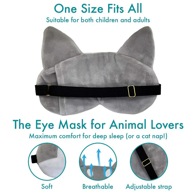 Fluffy Sleeping Mask with Animal Eyes - (Beagle Dog Design)