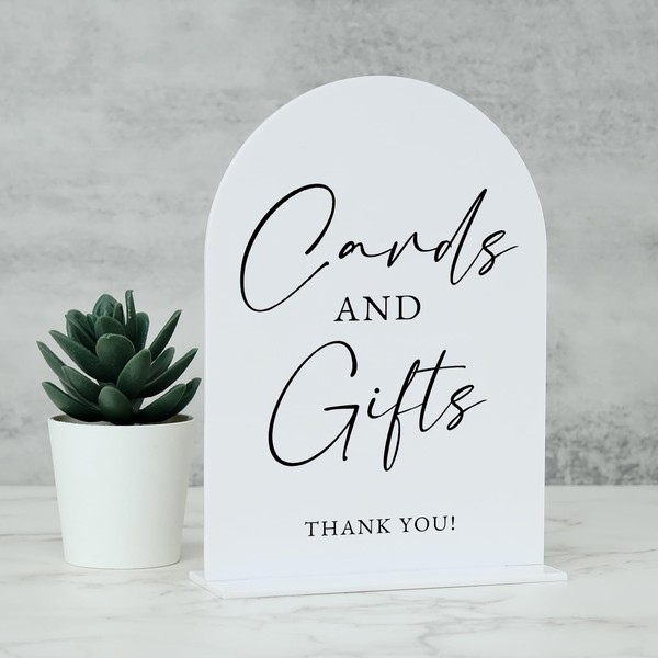 White Arch Acrylic Wedding Sign- 5"x7" Acrylic Cards and Gifts