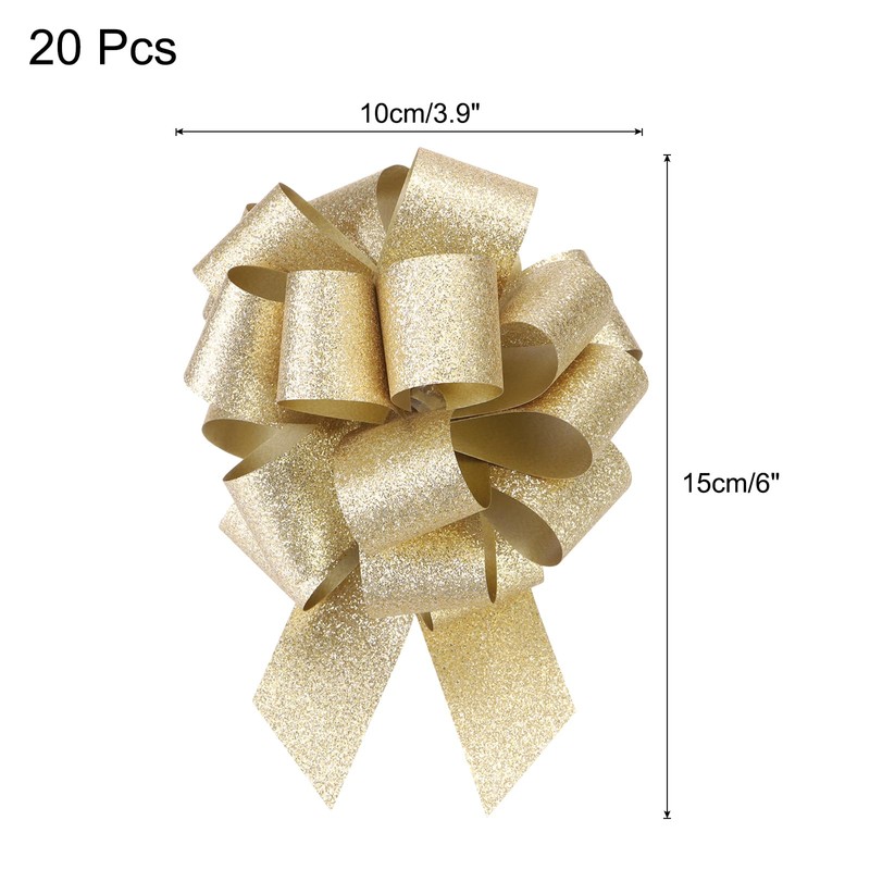 sourcing map 20pcs 6" Glitter Car Large Pull Bow Gift