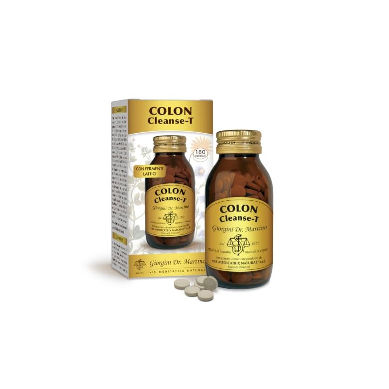 Dr Giorgini Integratore Alimentare, Colon Cleanse Pastiglie, 180 Pastiglie, color