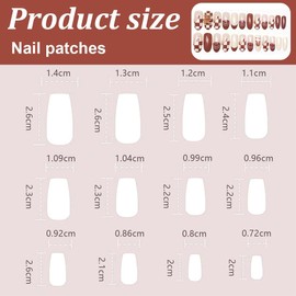 PEXIVOZ 24 Stück Fake Nails mit Bären und Karomuster,Mittellang,Künstliche Nägel mit Farbverlauf,aus Acryl,Einfach Wiederzuverwenden,Press On Nails,mit Kleber/Nagelkleber,für Damen und Mädchen
